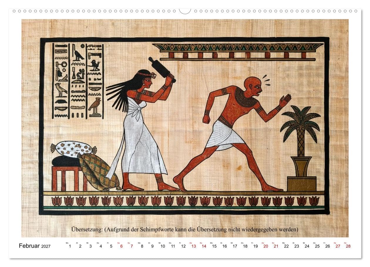 Am Nil ist auch nur Montag (hochwertiger Premium Wandkalender 2027 DIN A2 quer), Kunstdruck in Hochglanz: Alltag gestern wie heute - Humor, der die Jahrtausende überdauert (CALVENDO Spass)