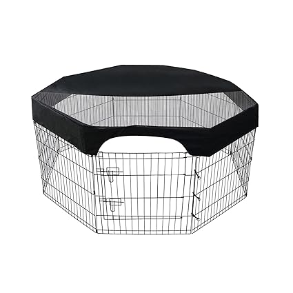 Belity 24 Inch Pet Playpen Cover 8 Panels Octagonal Pet Fence Mesh Cover Dog Playpen Sun Protection Shade Cover Waterproof Dog Playpen Top Cover Playpen Not Include