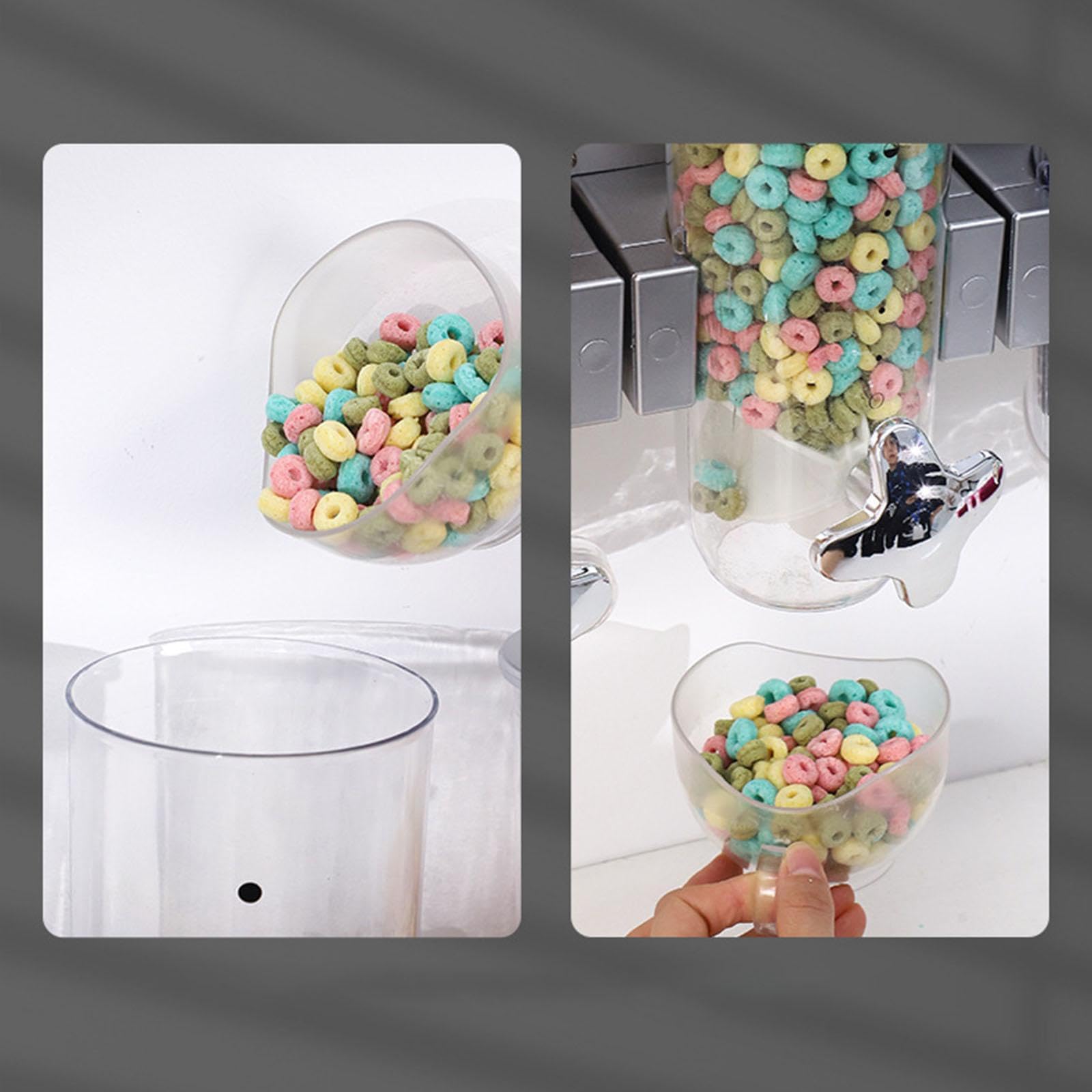 Distributore di cereali e snack per bancone da cucina, contenitore che eroga comodamente più alimenti secchi con tripla funzione di controllo, distributore di cibo Per