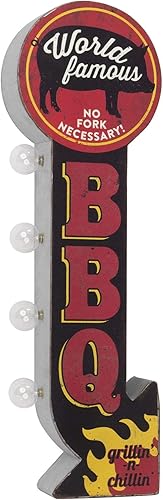Letrero LED de marquesina de doble cara inspirado en el mundo famoso de barbacoa, decoración de pared retro para el hogar, sala de juegos, bar,