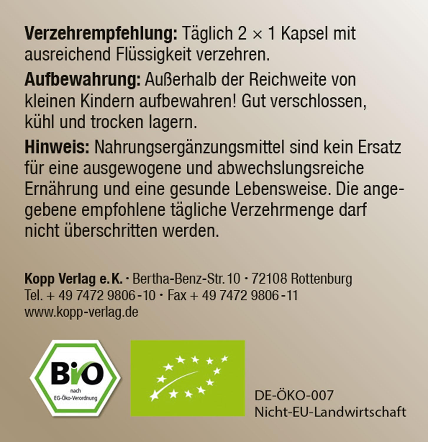 KOPP Vital® Bio-Schwarzkümmelöl Kapseln | 35 g | 60 Kapseln | Rein. Ungefiltert. Bio. Premiumqualität