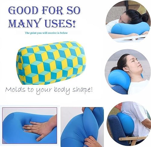 Miniatura 4 de Bookishbunny Almohada cilíndrica de microperlas 13 "x 7" (negro blanco)