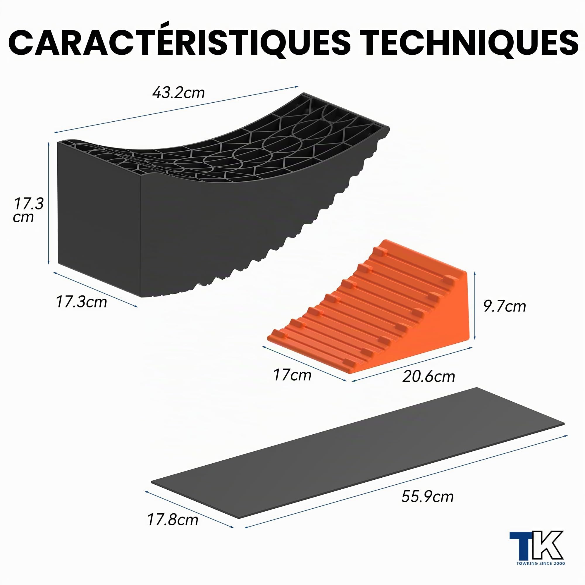 Cales cavalières 1 set/2 pièces, cales cavalières éprouvées pour camping-car, caravane & remorque, capacité de charge jusqu’à 13,6 tonnes, nivellement sans marche et facile pour les enfants