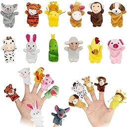 SHUOHONG 12 Pièces Marionnettes à Doigts en Peluche, Mini Marionnettes à Main Colorées, Ensemble de Jouets en Peluche pour Garçons et Filles Cadeaux pour Noël, Pâques et Fête d'enfants