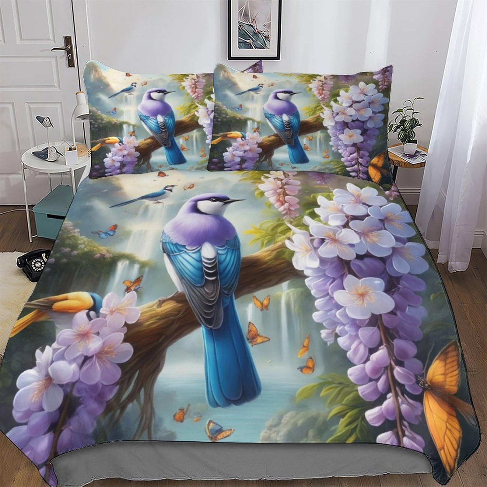 Housse de couette microfibre hypoallergénique et douce pour parures de lit 3D King
