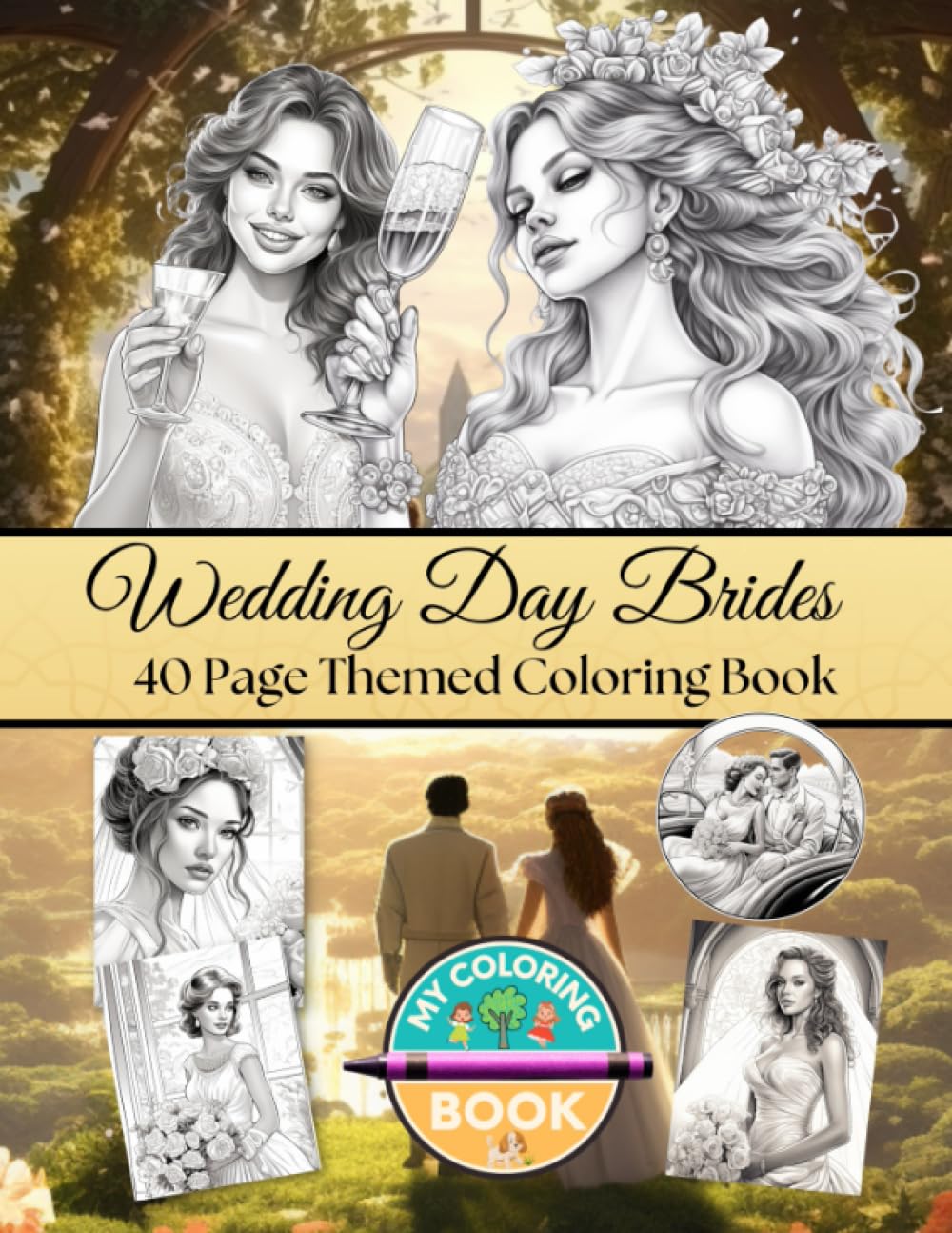 Wedding Day BRIDES - 40 Page Themed Coloring Book
