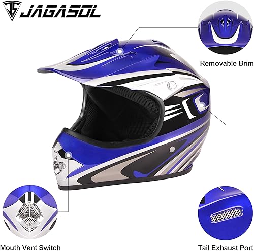 Miniatura 2 de Cascos de motocross DOT para niños de 8 a 14 años, cascos de bicicleta de calle, todoterreno, bicicleta de cross para niños, BMX, MX, cuatrimoto con