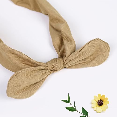 Miniatura 4 de Huachi Paquete de 12 diademas de lazo para mujer, bandas elásticas para el cabello, diadema anudada, orejas de conejo, turbante de moda, deportes,