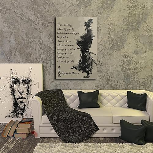 Miniatura 3 de ULLiaN Carteles inspiradores de samurái japonés de Miyamoto Musashi para dormitorio, póster de pared, póster para decoración del hogar, lienzo