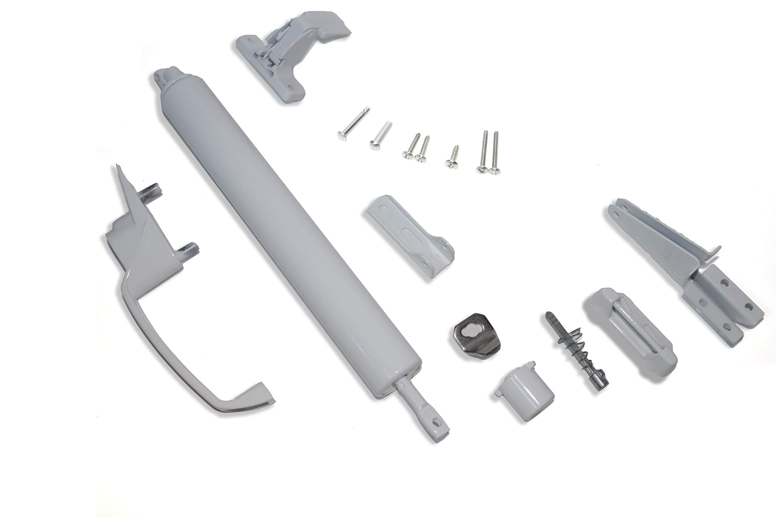 Storm Door | Screen Door | Push Button with Latch and Closer Kit (White) | Complete Kit to Replace Your Screen and Storm Door Hardware