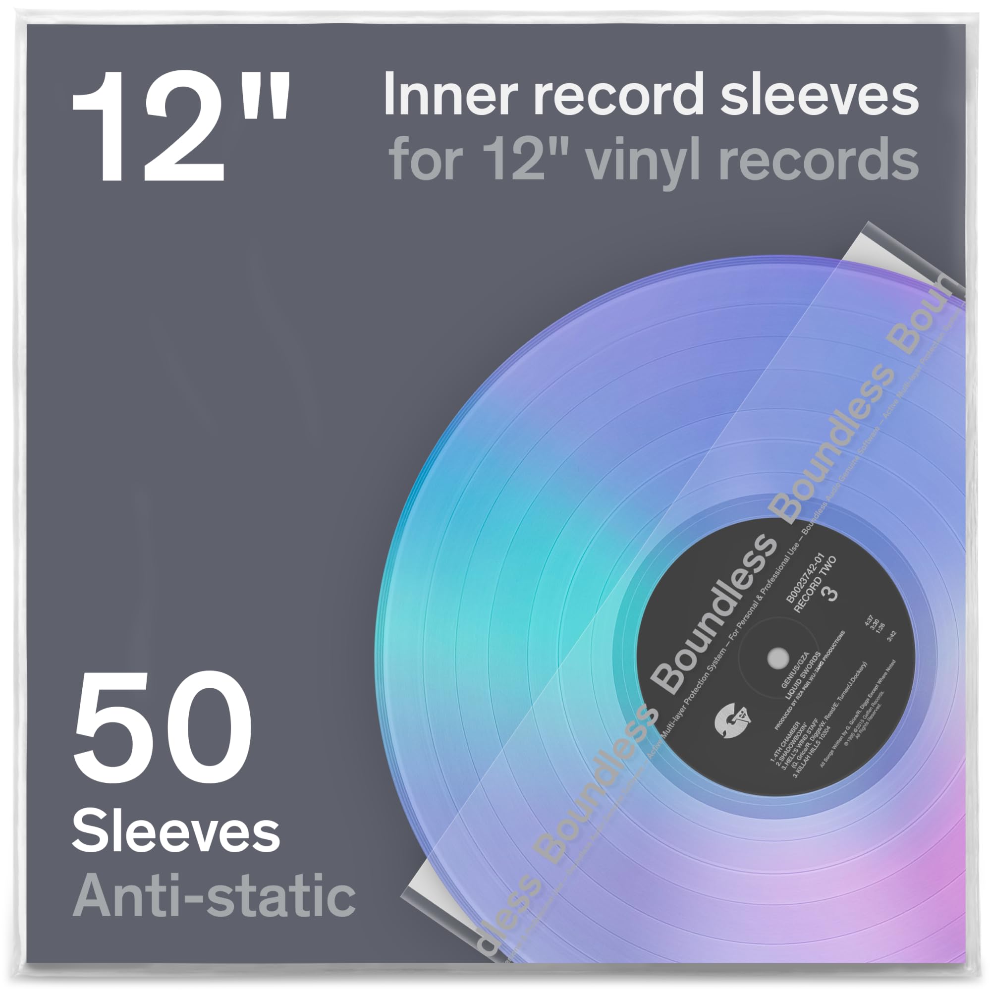 Boundless Audio Vinyl Record Sleeves - 50 x Premium Vinyl Inner Sleeves