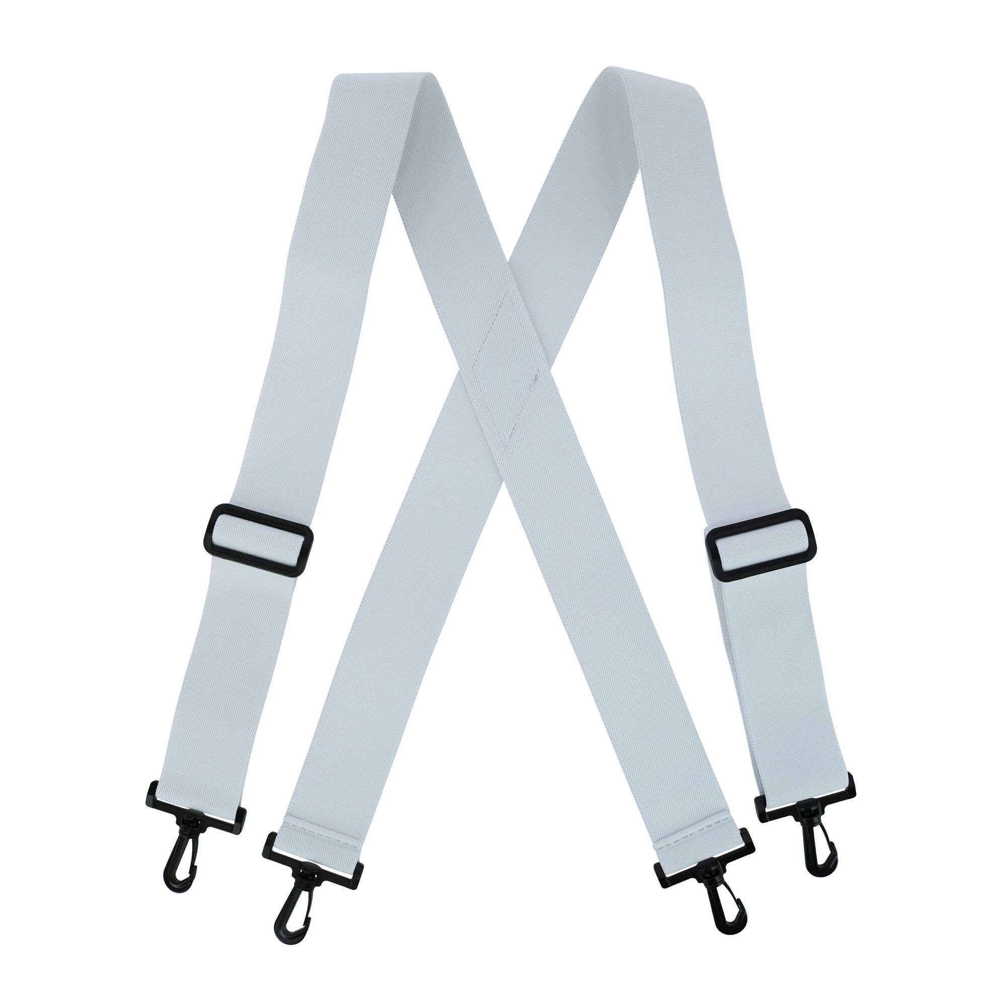 CTM Men's Elastic X-Back Braces with Plastic Hook Ends, White