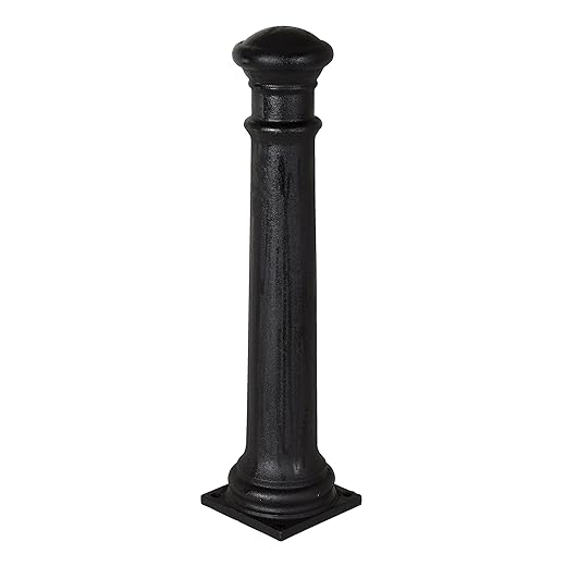 Vestil BOL-CI-38-8 Ductile Iron Decorative Bollard 38 in. x 8 in. Black