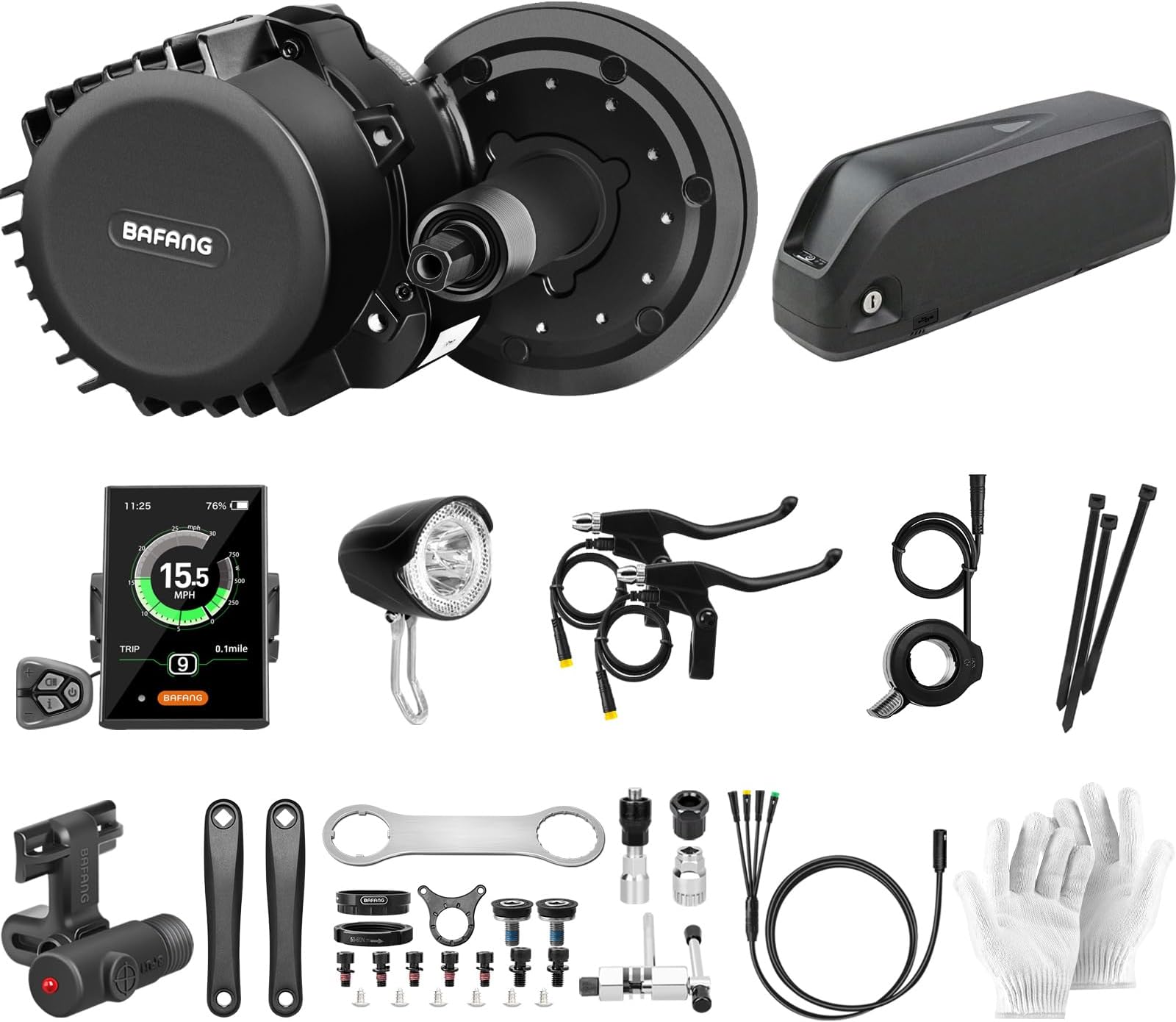 1000w 48V Central Motor with BBS03 Battery Conversion Kit ebike C18 3.5 Inch Display, 48V 16AH Battery and Charger