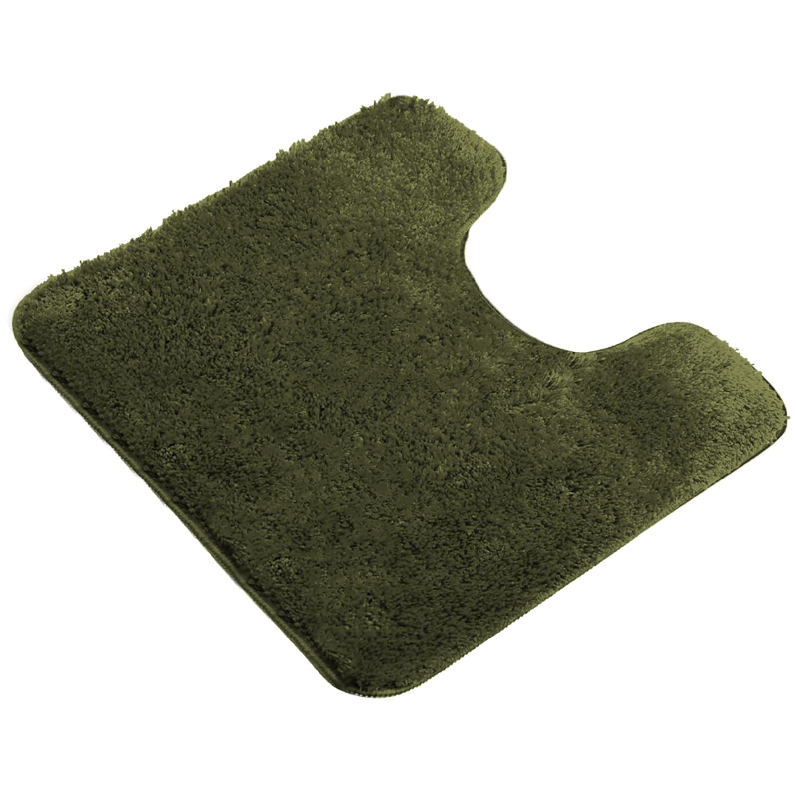 Reyox Plush Shaggy Bath Rug, Contour Mat and Toilet Lid Cover, Soft Microfiber Non Slip Bathroom Rugs Army Green U-Shaped