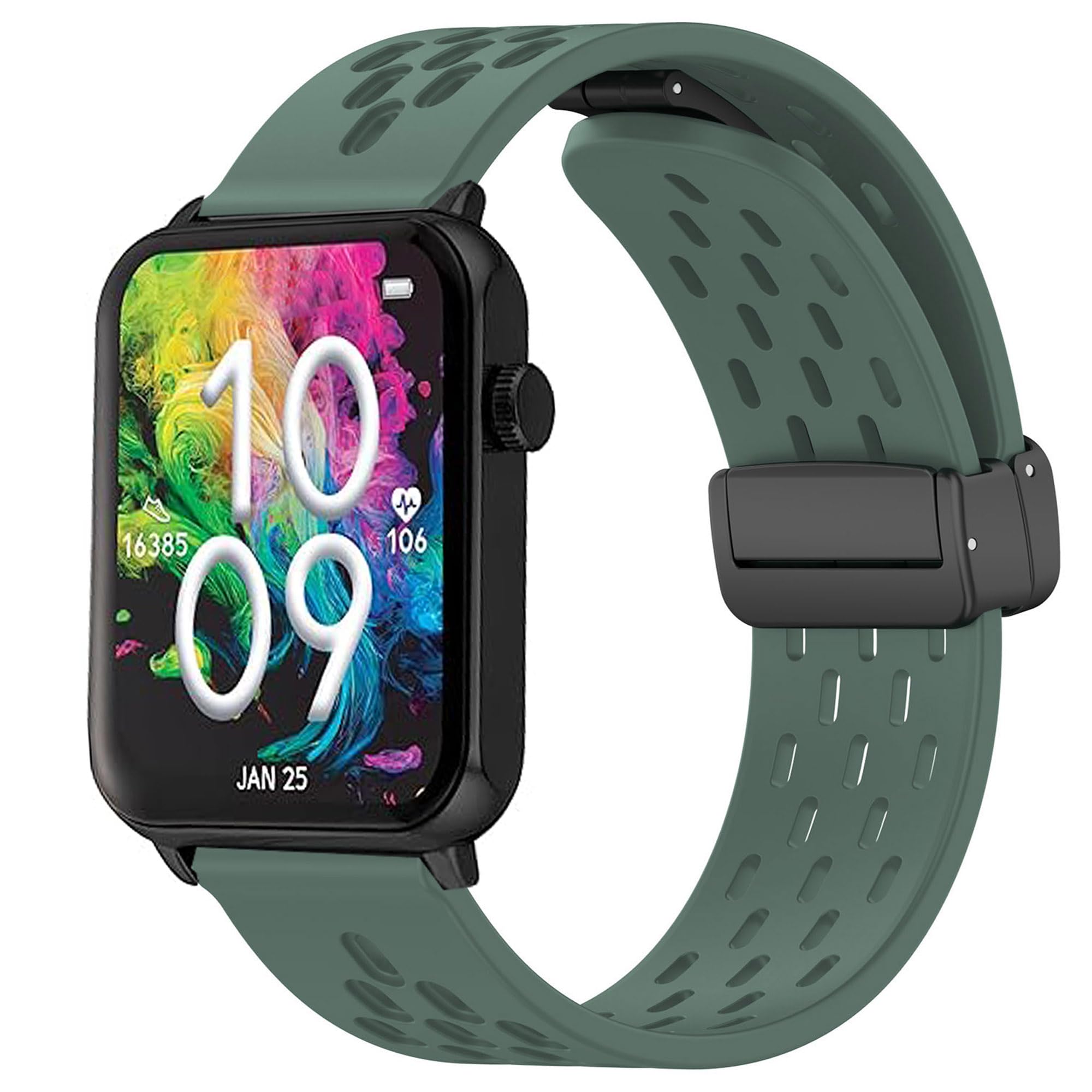 Compatible with Armitron Matrix Smartwatch bands, 20mm, 22mm Quick Release Breathable Silicone Replacemet Band Straps Compatible with Armitron Connect Matrix, Link, Lunar, Boom, Eclipse Smartwatch (Army green, 20mm size band)