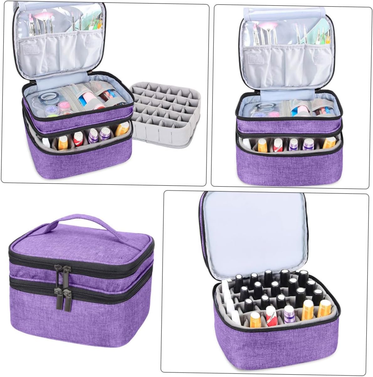 Essential Oils Holder Portable Organizer Bag Removable Base Nail Polish Storage Case for Travel