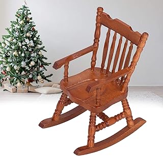 Miniature Rocking Chair, Mini Things That Actually Work, Stylish Eco Friendly Miniature Toys, 1:12 Cute Wood Rocker Furniture Toy, Adorable for Dollhouse