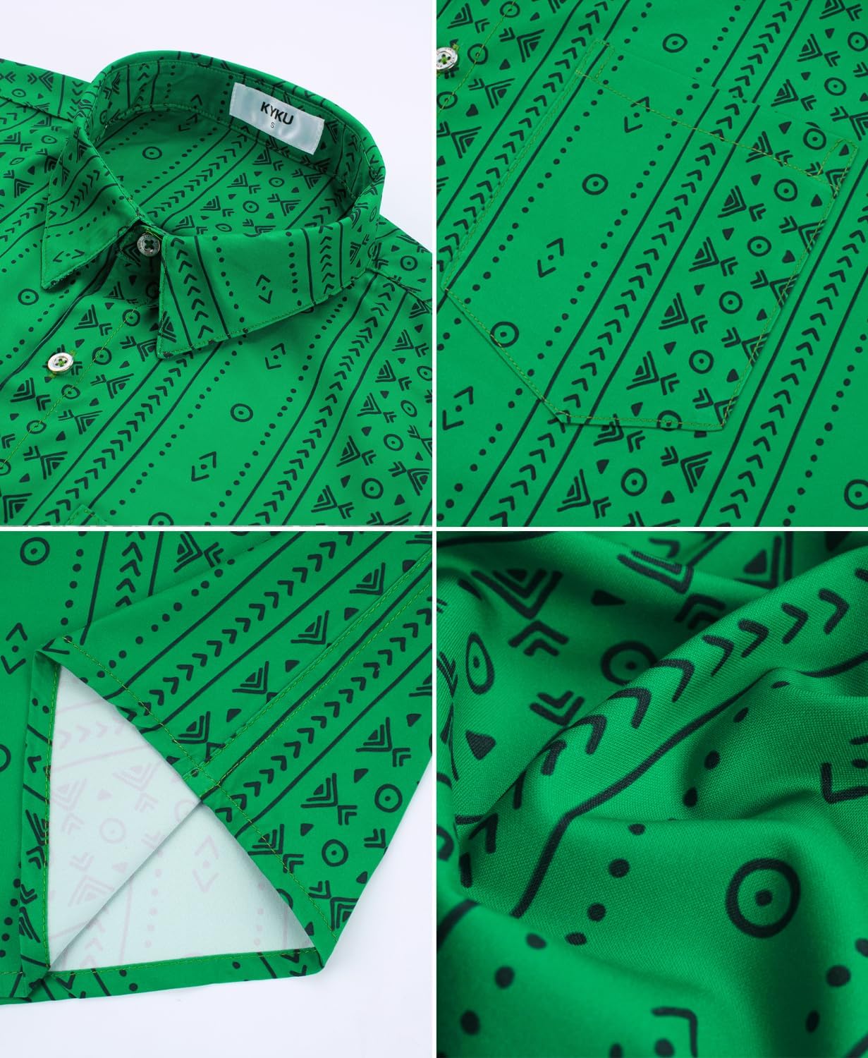 KYKU Hawaiian Shirts for Men - Short Sleeve Tropical Beach Vacation Button Down Shirt Men - Image 6