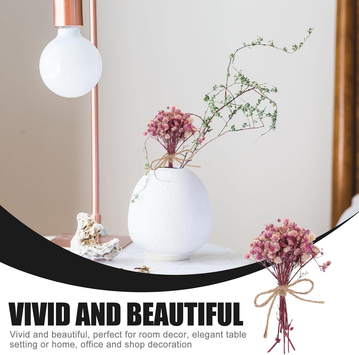 5 Pieces Mini Dried Flower Bouquets Set, Natural Rustic Eternal Flowers for Home Décor, Wedding Table Decoration, DIY Floral Arrangement Props