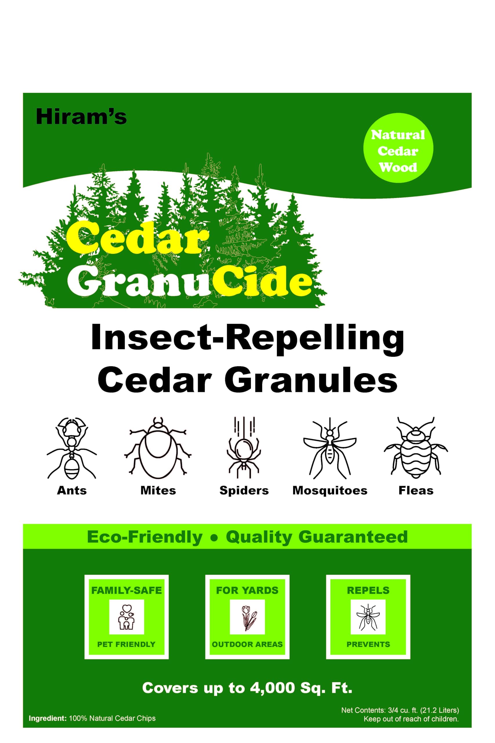 GranuCide - Gránulos de cedro | Chips de cedro para el hogar y el jardín | Repele pulgas, hormigas, pulgones, arañas, mosquitos | huele genial y fácil de usar | 1 bolsa (8 libras)