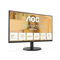 AOC U27B3M – Monitor UHD da 27 pollici, HDR10 3840×2160, 4K, 60 Hz, 2x HDMI, DisplayPort nero, 27 pollice 4K IPS 60Hz, USB-C, Altoparlanti – Regolazione altezza
