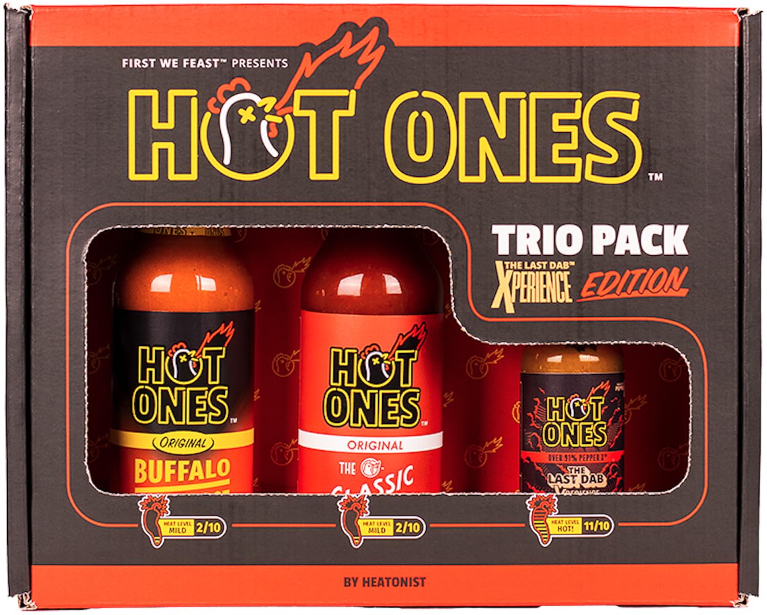 Hot Ones Hot Sauce Gift Set Mini Dab Challenge | Buffalo, Classic, & Last Dab Xperience Mini (3-Pack)