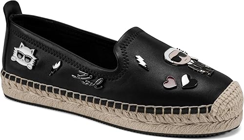 Karl Lagerfeld Womens Michaela Slip on Espadrille Sandal with Pins