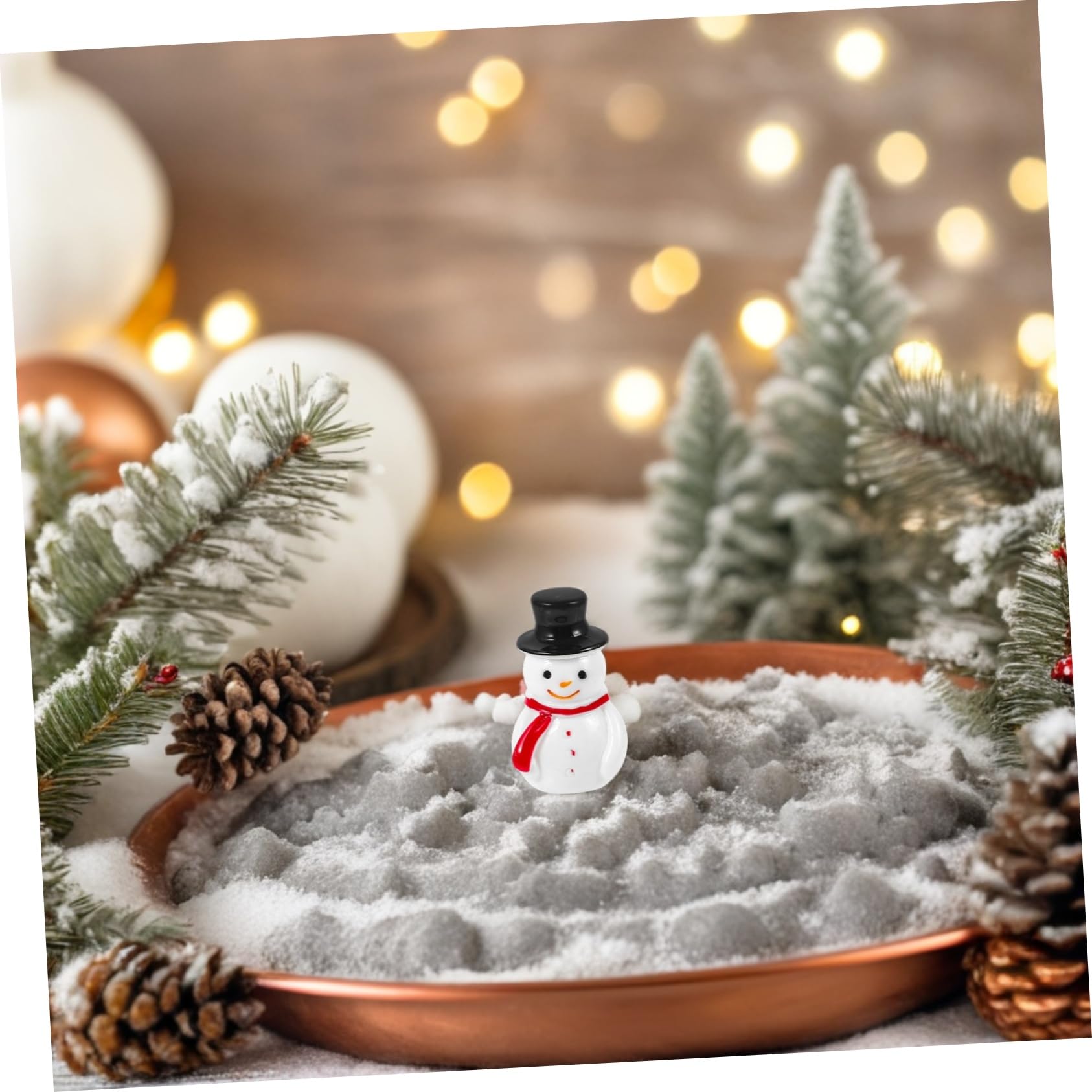 20 Piezas Mini Muñeco Resina Decoración de Micropaisajes Suministros para Fiesta de Cumpleaños Temática de Invierno para Escenarios de Invierno
