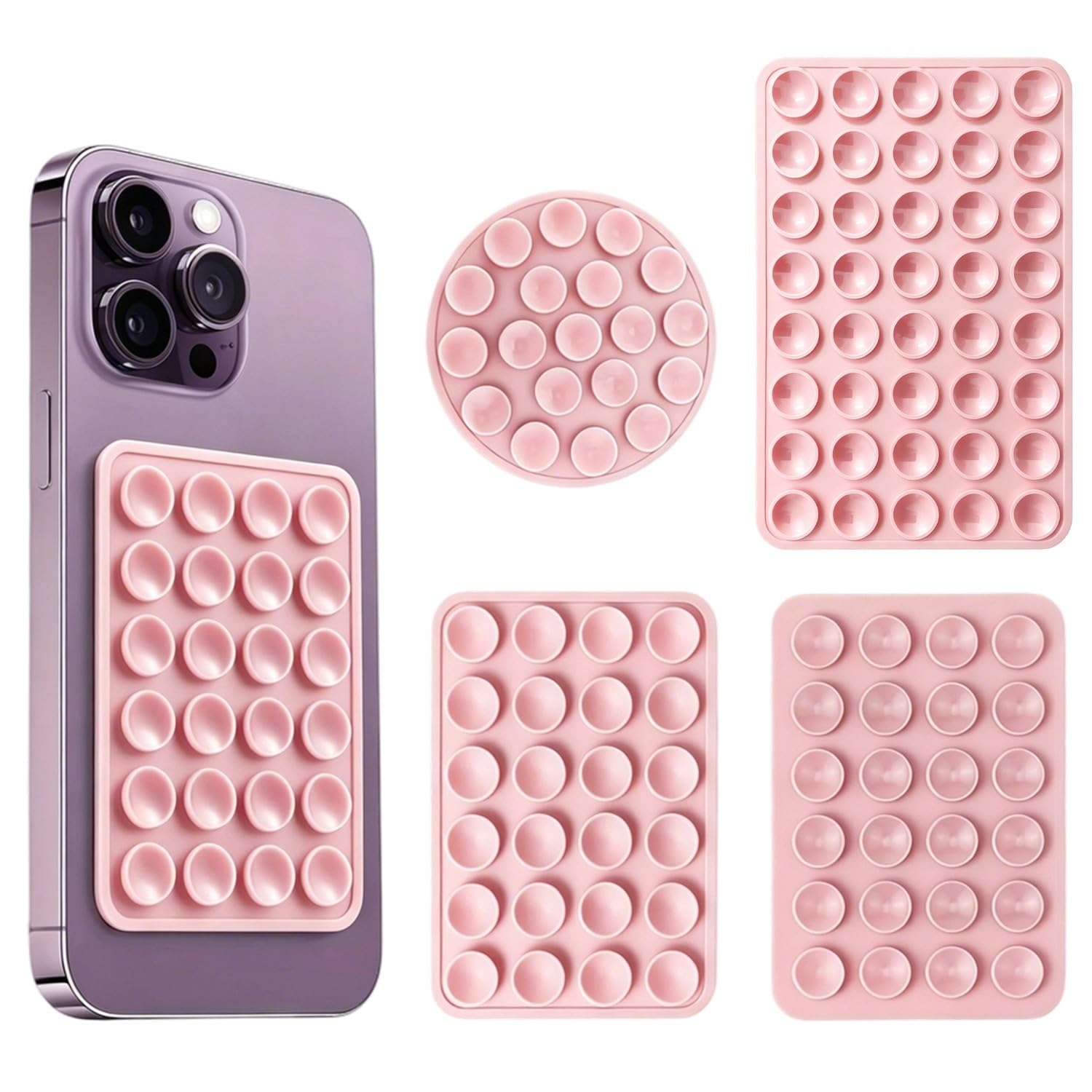 DaiUni 4 Ventose In Silicone Per Telefono – Adesive E Multifunzionali Per Selfie, Video E Hands-free Su Superfici Lisce