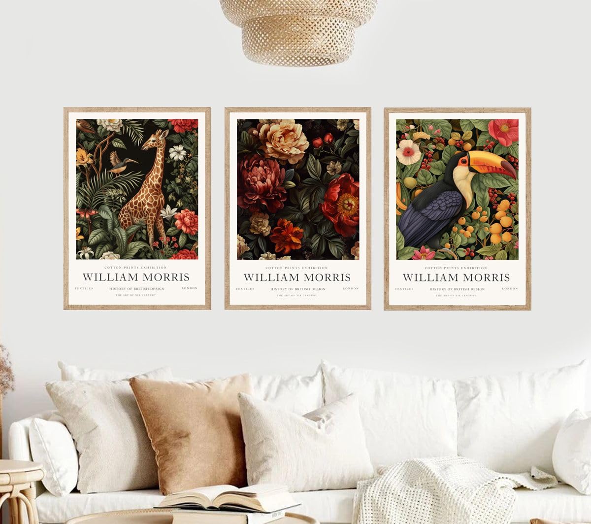 Hodge Creations Vibrant Earthy Tones William Morris Botanical Set Of 3 Unframed A4 Prints Wall Art Decor Gallery Exhibition Picture Poster New Gift Present Select Size Below A5 A4 A3