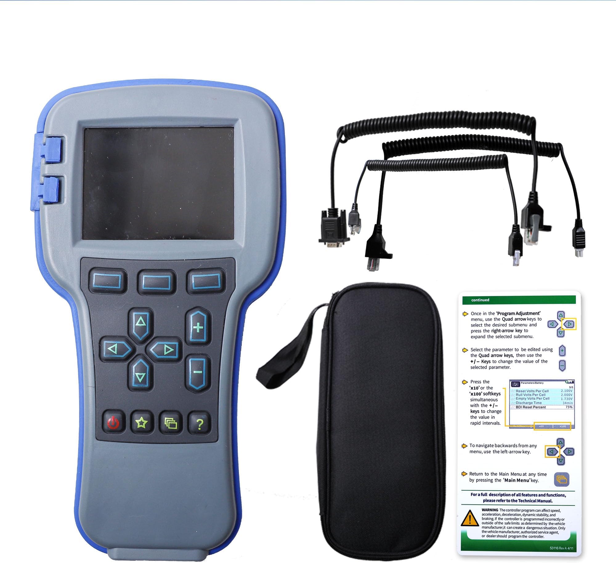 1313-4331 1313-4431 Dealer Access Level Handheld Programmer 1313-4401 1311-4401 Compatible with Curtis Electric Forklift(Without 4 Pin Round Cable and Battery