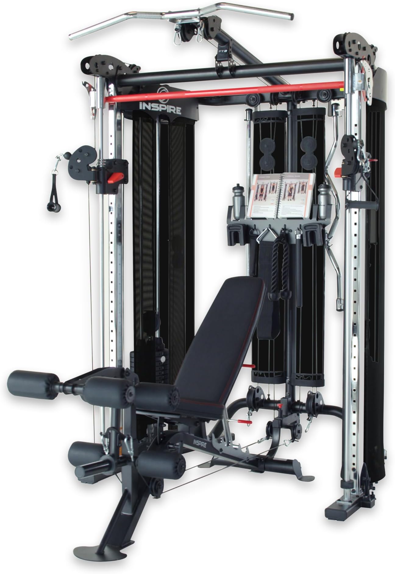 Inspire Fitness FT2 Functional Trainer & Smith Machine Station + Bench & Leg Extension Attachment Bundle - at Home Workout Machine for Full Body Strength Training + Squat Exercises