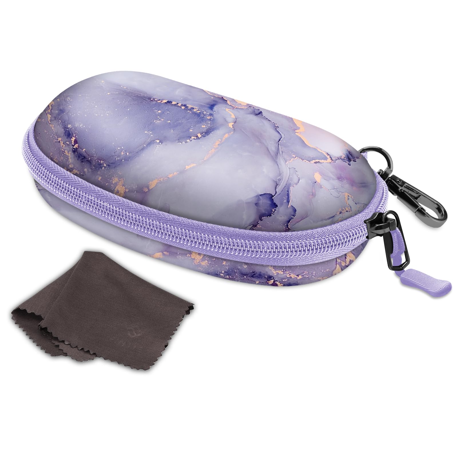 FINTIE Large Sunglasses Case for Men and Women - Hard Shell Shockproof Sport Glasses Case - Zipper Spectacle Cases with Clip