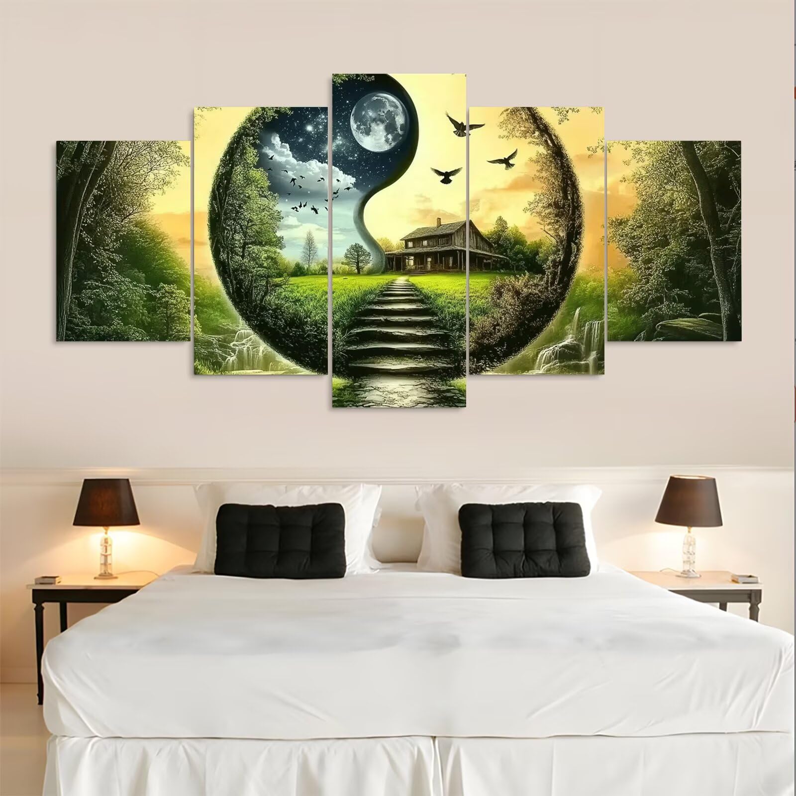Duża sztuka diamentowa dla dorosłych, 5 sztuk 100 x 200 cm / 39 x 79 cali 5D, obraz diamentowy, Tai Chi, DIY, pełne wiercenie, cekiny, kryształy, zestawy artystyczne, do malowania po numerach, dla