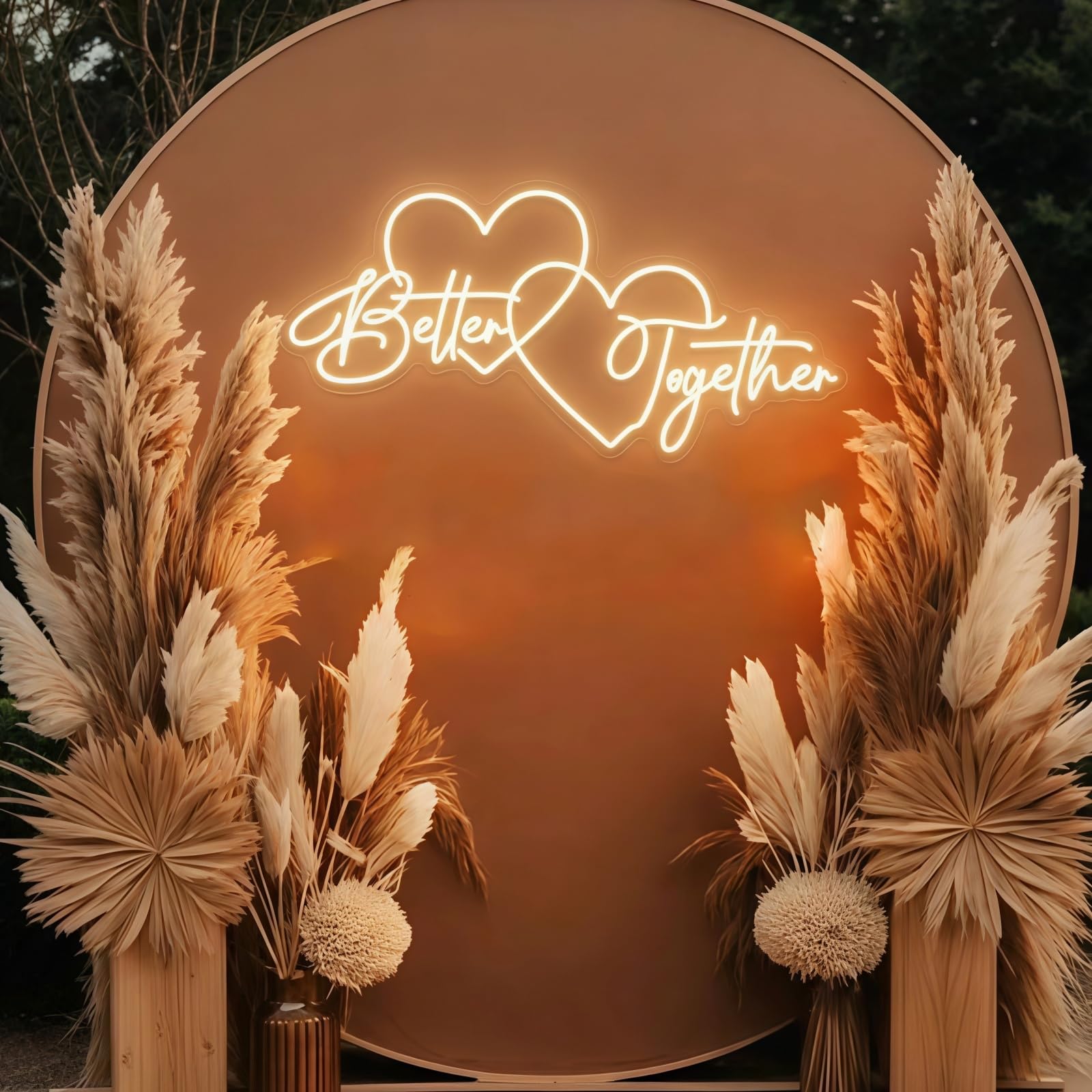 Better Together Neon Sign for Wall Decor, LED Wedding Sign, Neon Light Signs for Wedding Engagement Party Home Bedroom Bar Birthday Wall Art Decoration