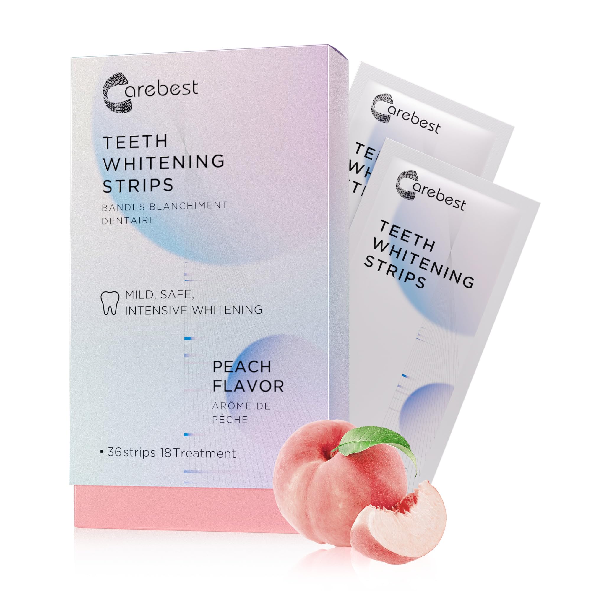 Teeth Whitening Strips 18 Treatments,Enamel Safe Strips Whitening Without The Harm,Non-Slip Whitening Strips for Sensitive Teeth