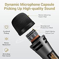 Vista 26 de TONOR Wireless Microphones, UHF Dual Karaoke Microphone System, Microfonos Inalambricos with Rechargeable Receiver, Cordless Dynamic Mic Micro Kit