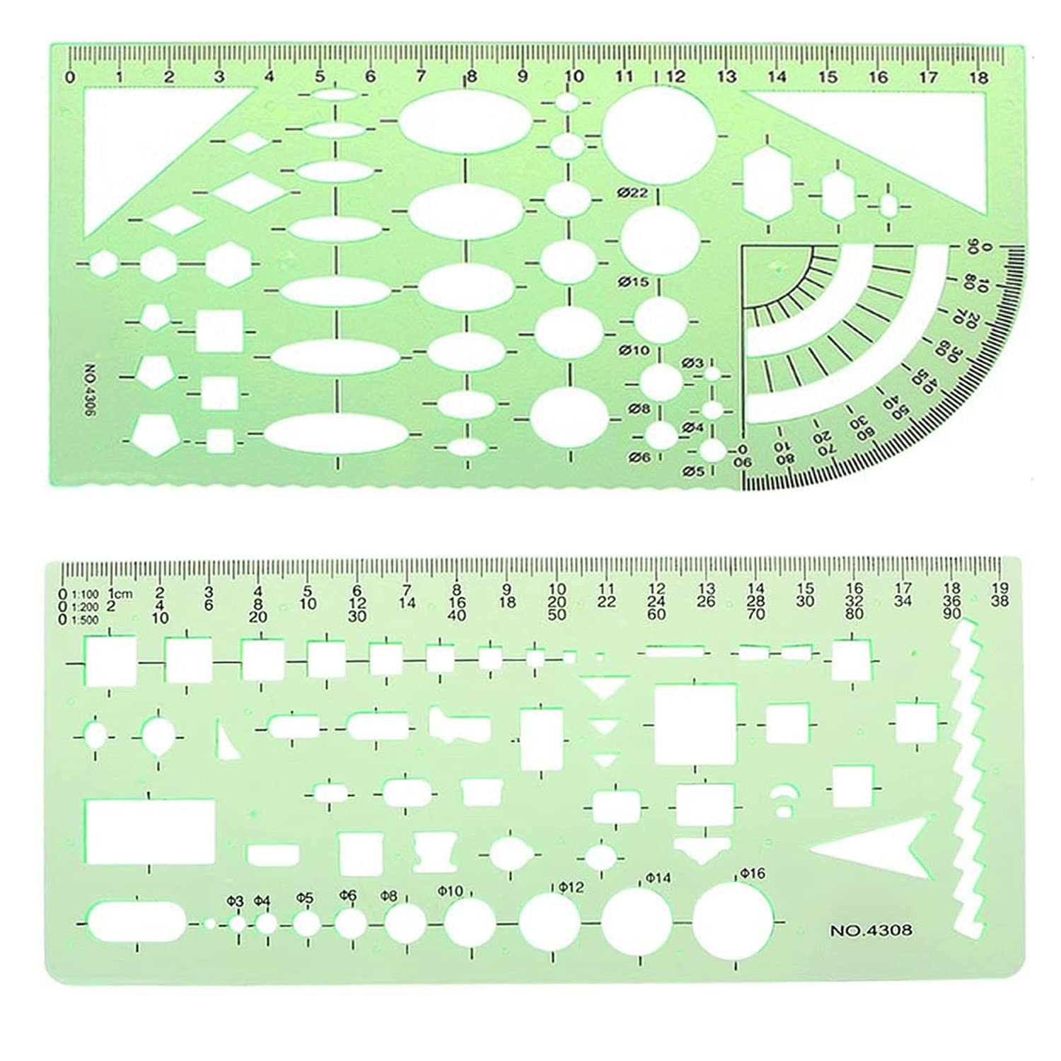 Buy WZAAA Circle Templates Measuring Geometry Ruler Plastic Circle and