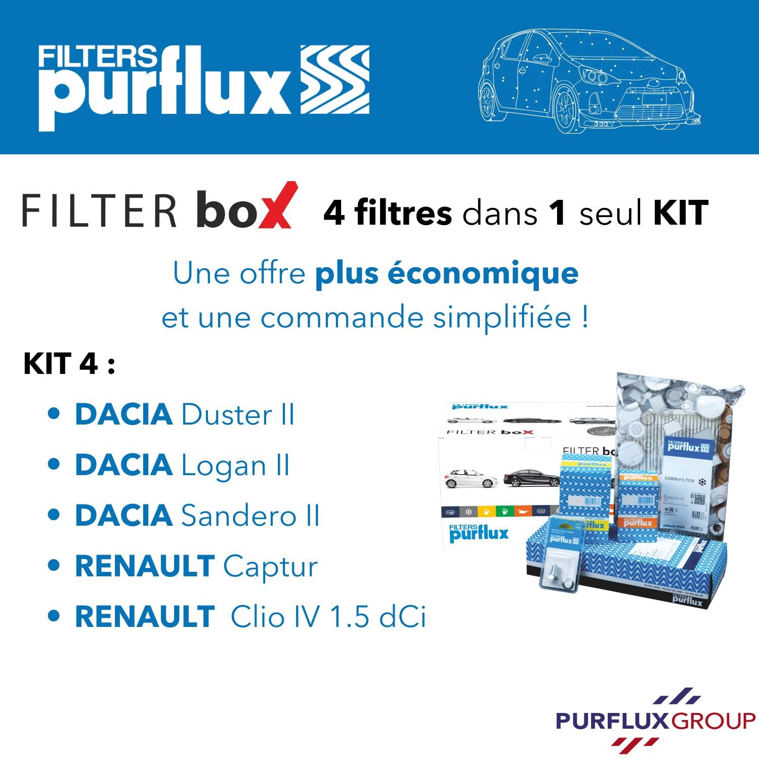 PURFLUX KIT4 Kit de filtros