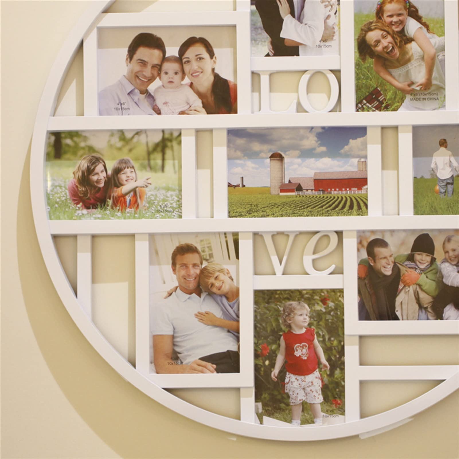 Marcos de fotos Nuevo marco de 9 fotos combinado diseño del hogar marco de fotos de boda Collage y decoración de pared decoración de pared marco de fotos de madera Visualización de fotos con marco de