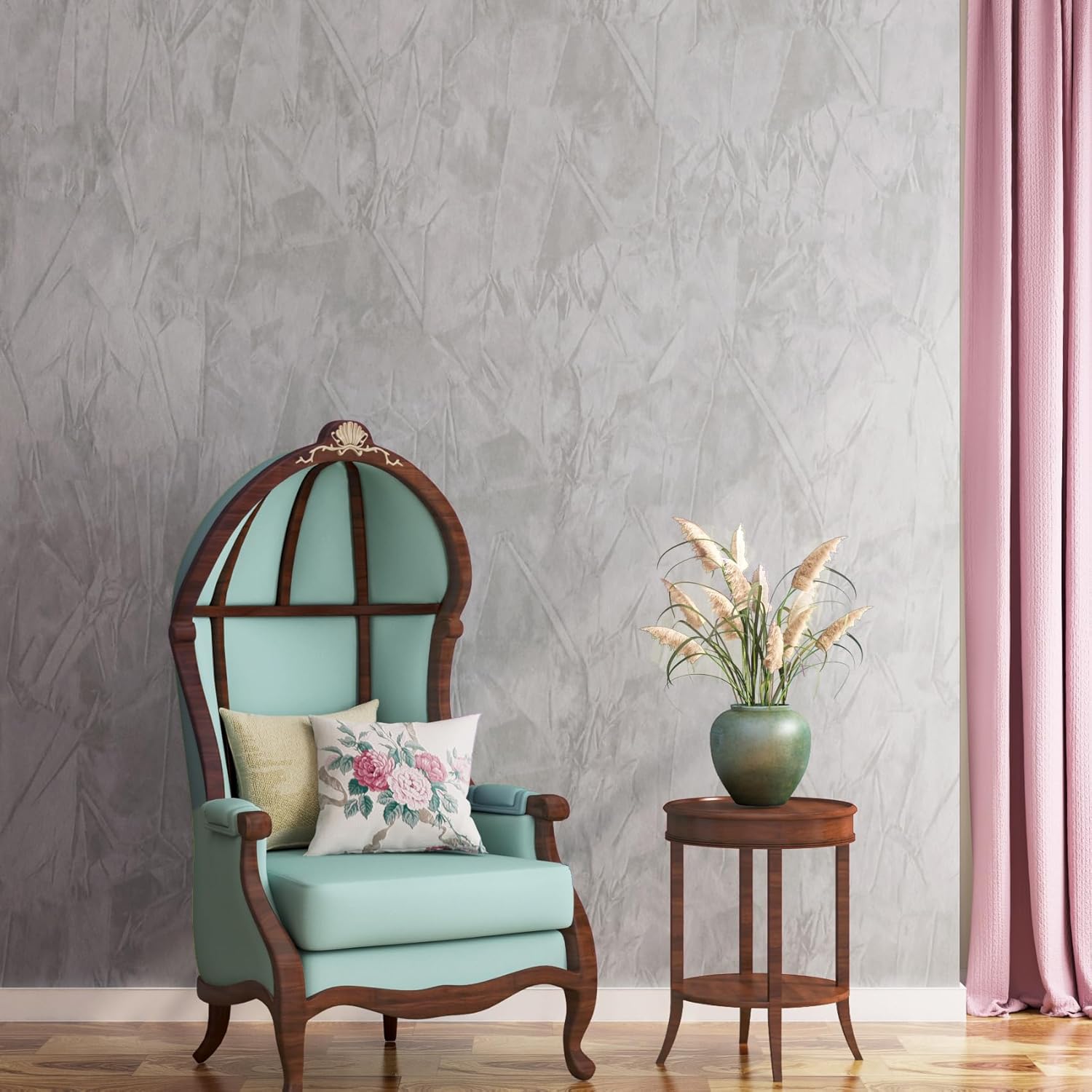 ReWallpaper Grey Wallpaper Peel and Stick Vintage Velvet Wallpaper 17.5inx23ft Grey Contact Paper for Cabinets Removable Gray Wall Paper Self Adhesive Velvet Fabric for Table Crafts Bedroom Wall Decor