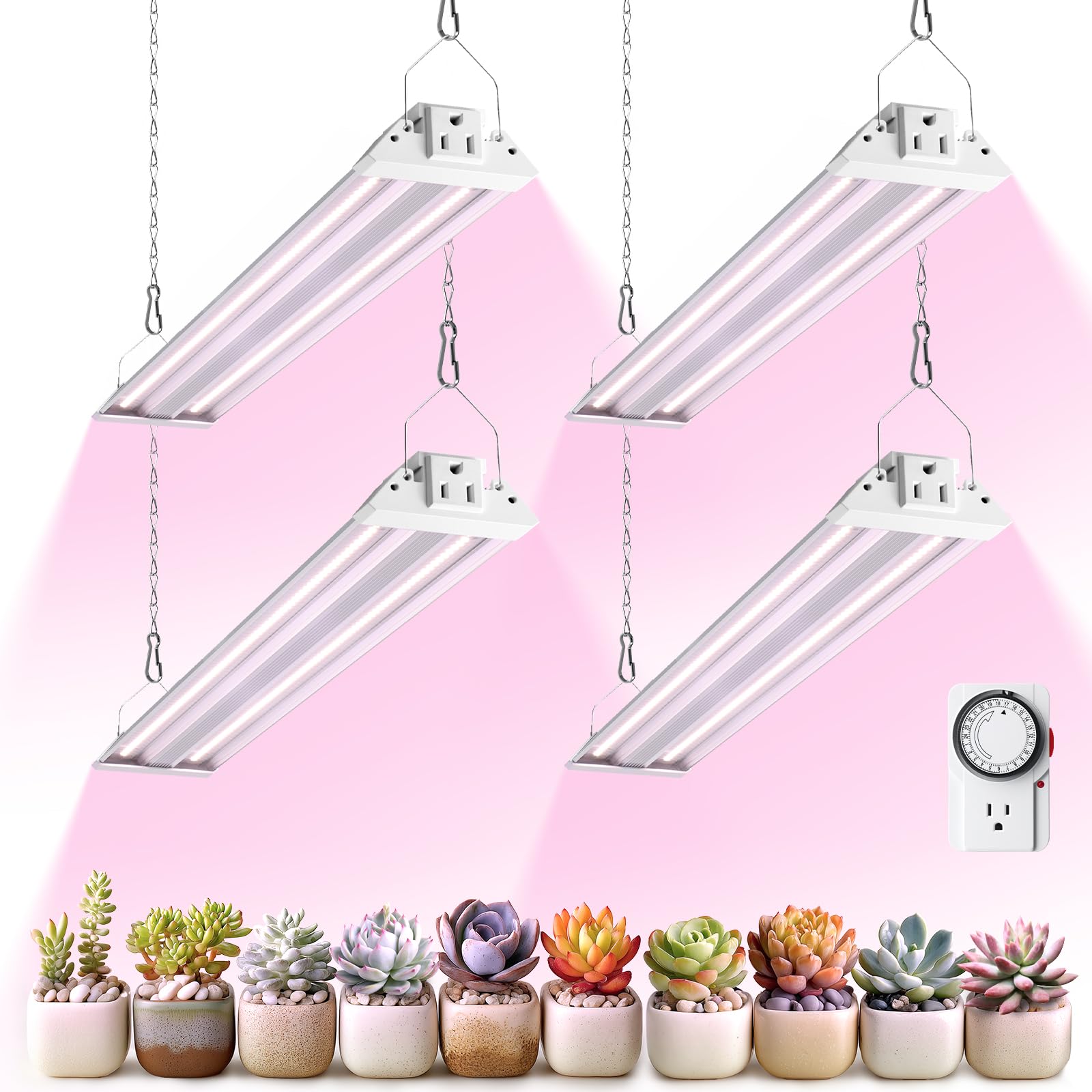 Barrina TX36 2FT LED Grow Light, 144W(4 x 36W, 800W Equivalent), Timer