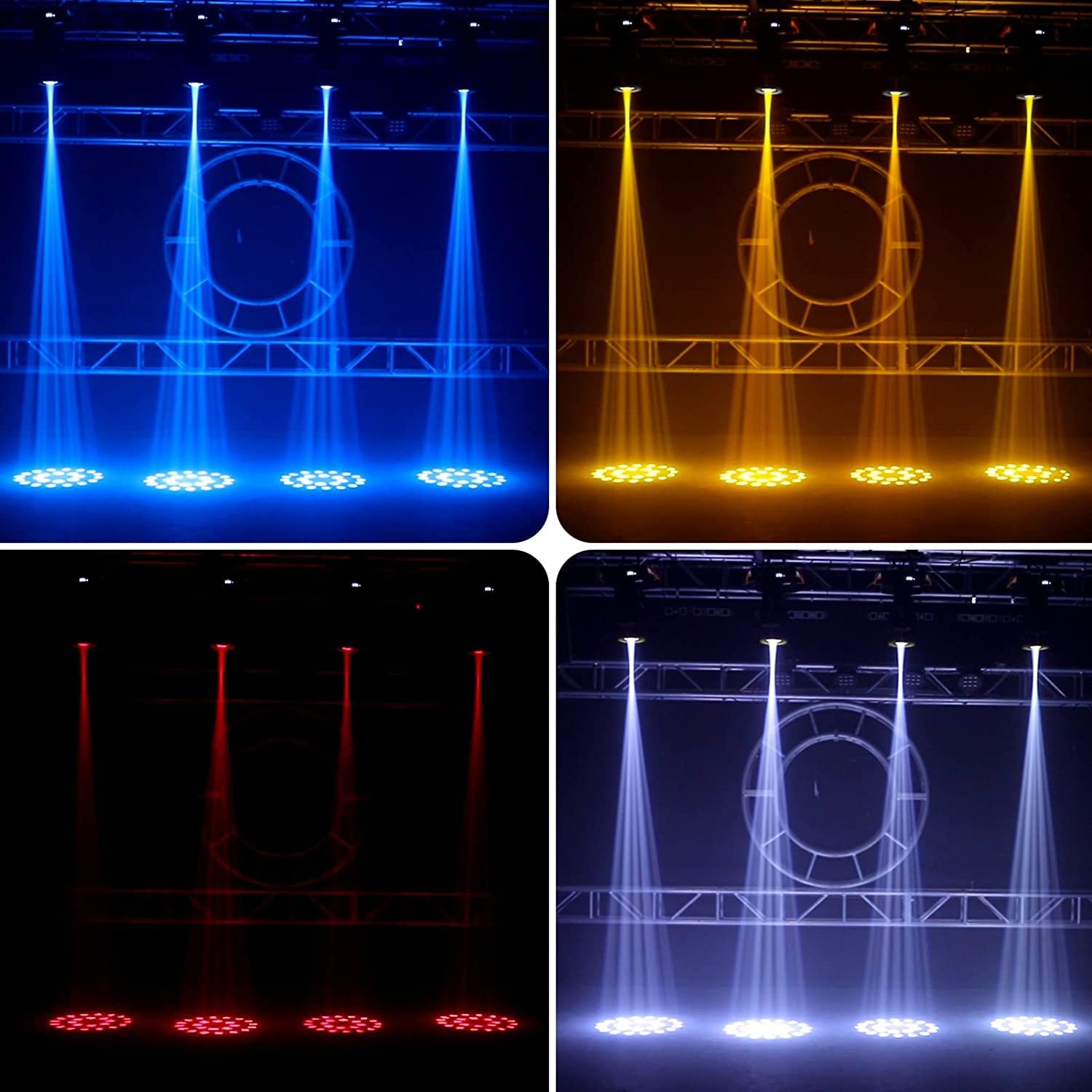 7R 230W Beam Moving Head DMX 17 Gobos RGBW LED illuminazione palcoscenico 14 colori DJ luci 16ch 8 prismi faro DMX512 controllo per matrimonio Natale Halloween Carnevale Party (nero-2)