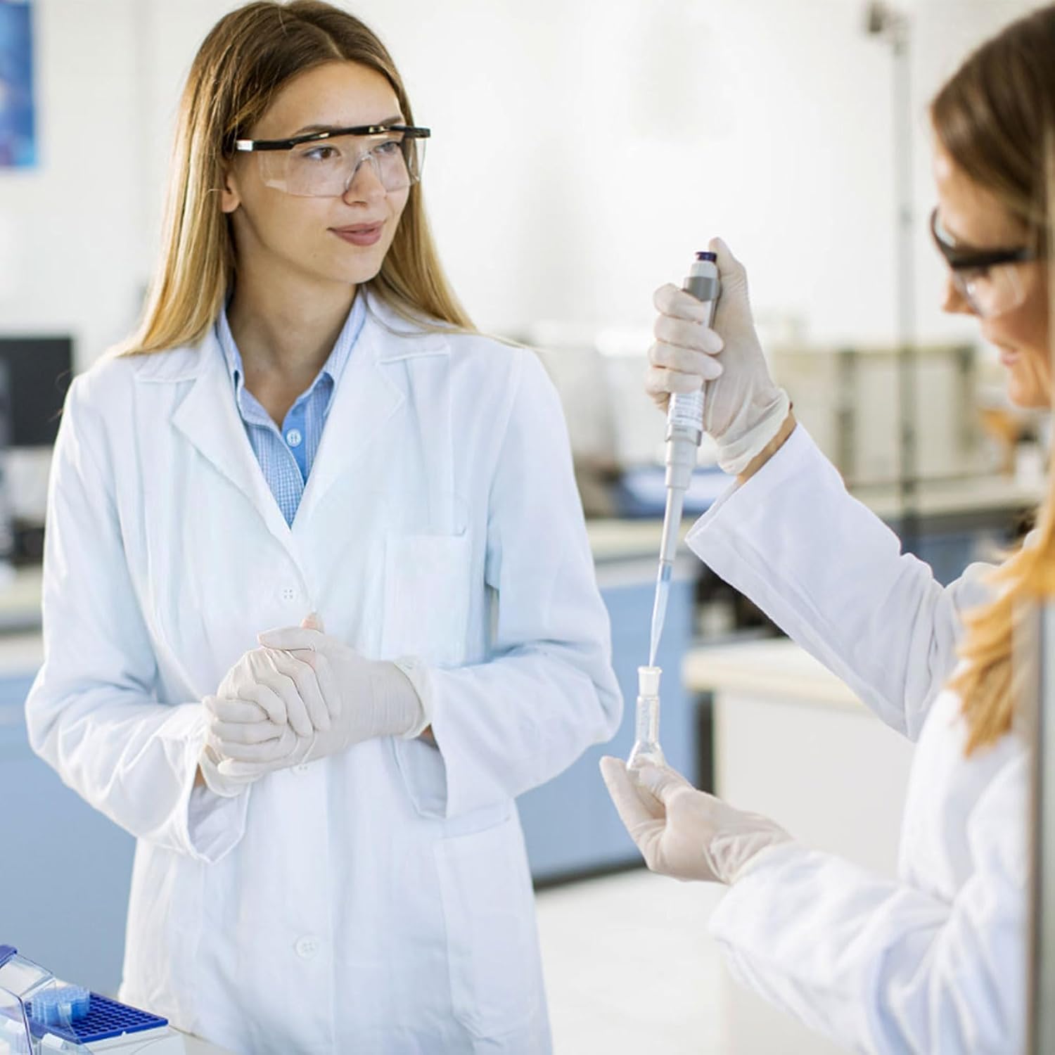 Lab Coat for Woman,White Doctor Costume for Adults, Long Sleeve Unisex Science Medical Coat - Image 2