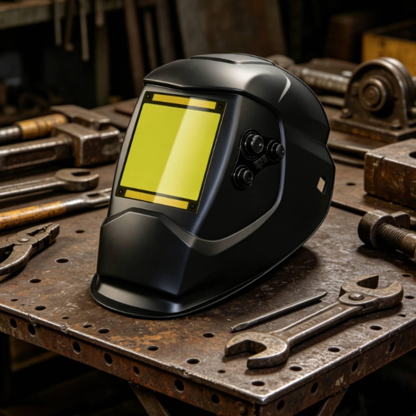 predolo Maschera Saldatura Solare Accensione Automatica Maschera Autoscurante Solare tonalità Regolabile Attrezzatura di Protezione per Saldatori, Officina