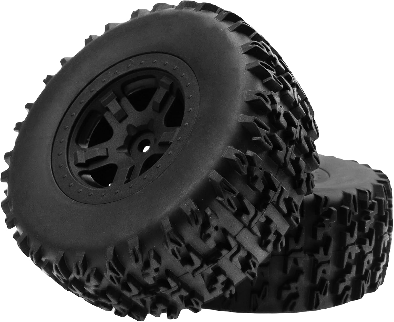 4-Pack 1/10 RC Short Course Truck Wheels & Tires 5-Spoke OD110mm Fits Losi Traxxas Arrma HPI Redcat