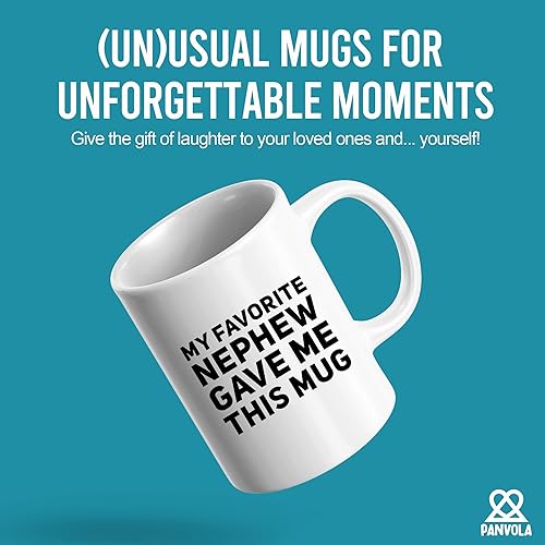 Miniatura 2 de Panvola Taza de cerámica con texto en inglés My Favorite Nephew Gave Me This Mug Gift To Uncle Auntie para el Día de la Madre, Día del Padre,