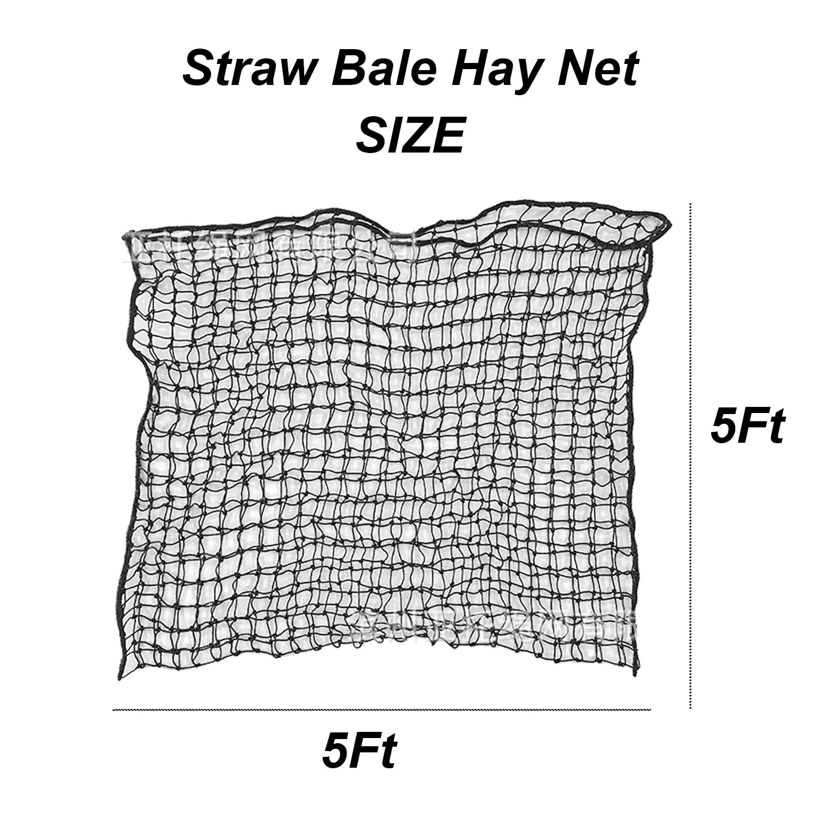 Râtelier à foin en maille carrée pour chevaux, balle de foin nylon durable, alimentation lente, mangeoire lente pour chevaux avec trou 1,5 pouce
