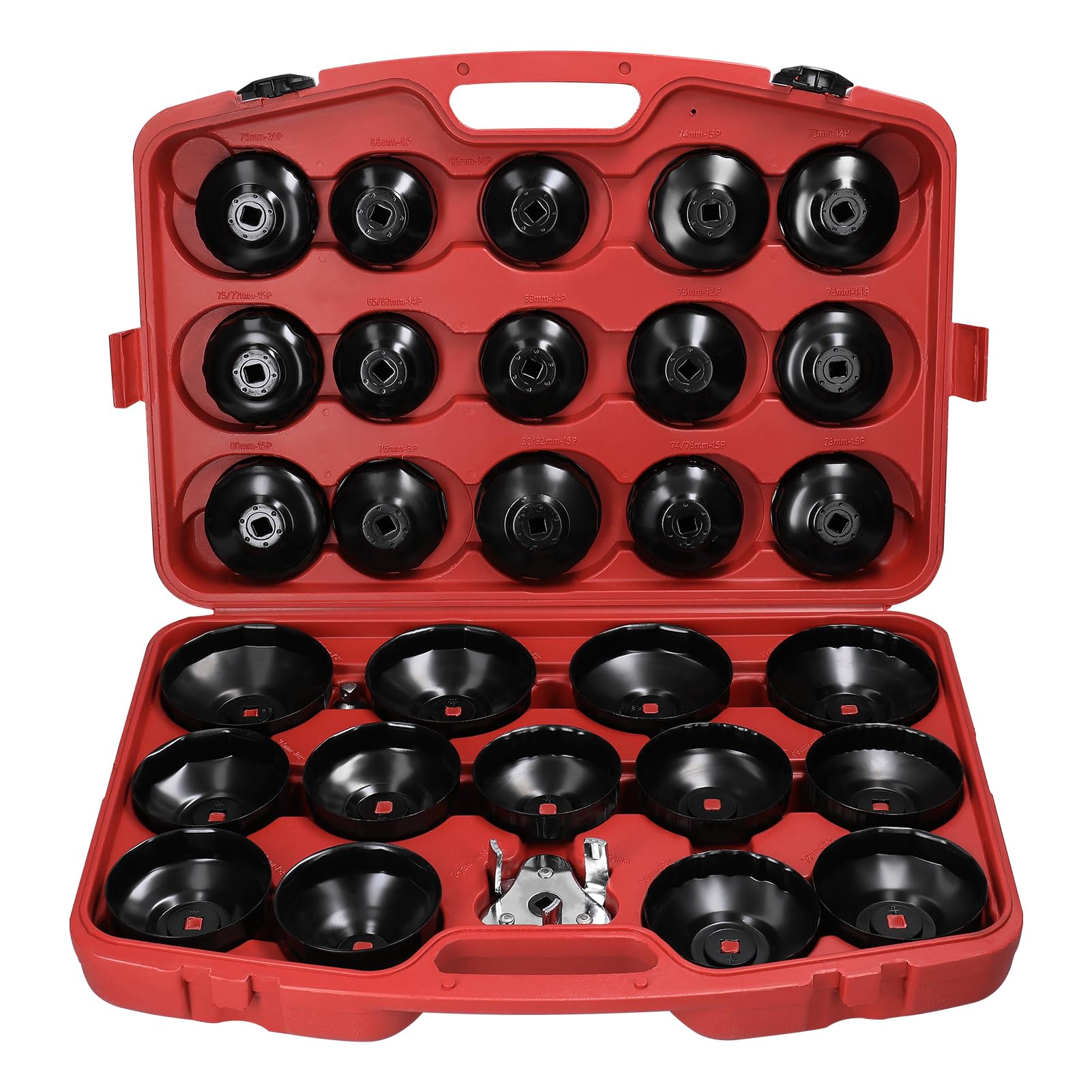 Lot de 30 clés à douille de retrait de filtre à huile 1/2" 12,5 mm - Kit d'outils de retrait de filtre à carburant de voiture - Accessoires d'entretien et de réparation de voiture